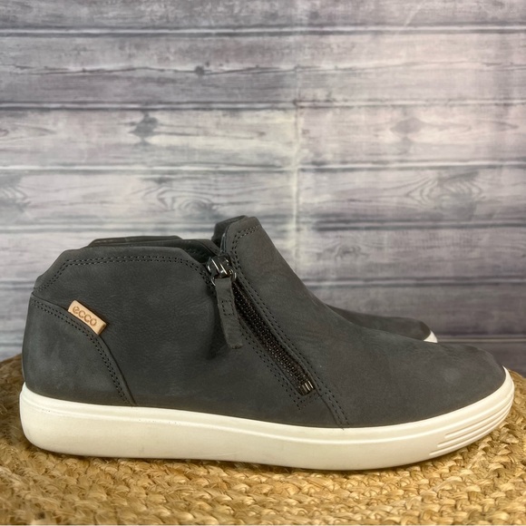 ECCO Soft 7 Nubuck Zip Bootie Women's Sneakers Size 10-10.5 Euro 41 Grey NWOB - Picture 5 of 15